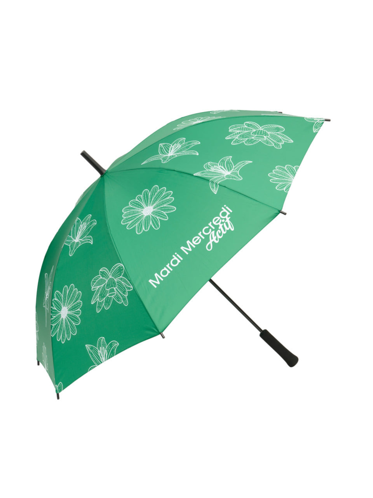 ALL OVER FLOWER PRINTED UMBRELLA_GREEN IVORY